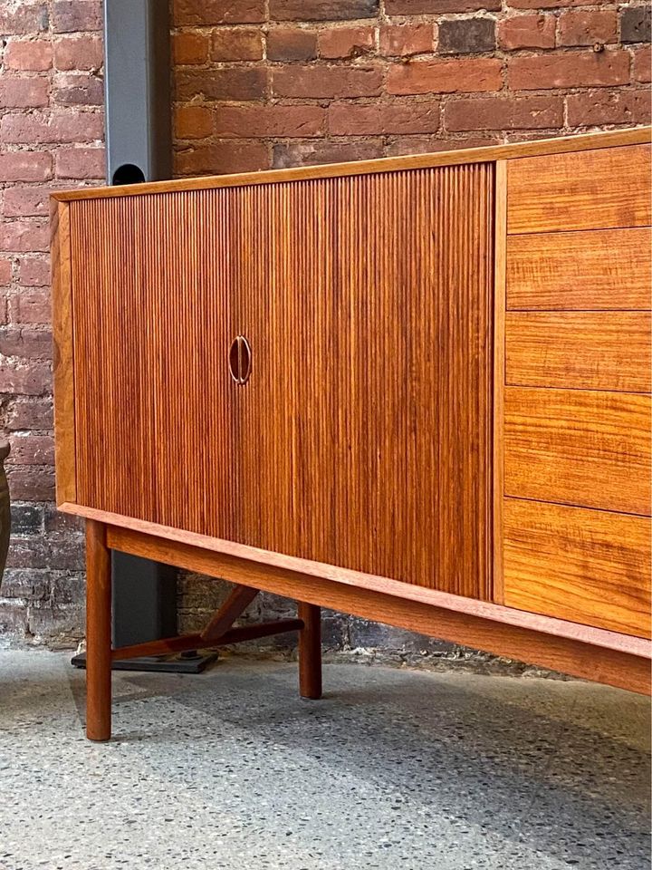 1960s Danish Solid Teak Credenza by Peter Hvidt