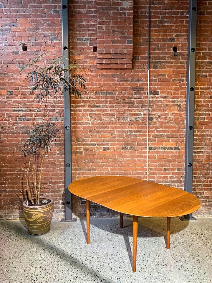 1960s Danish Solid Teak Dining Table by Peter Hvidt