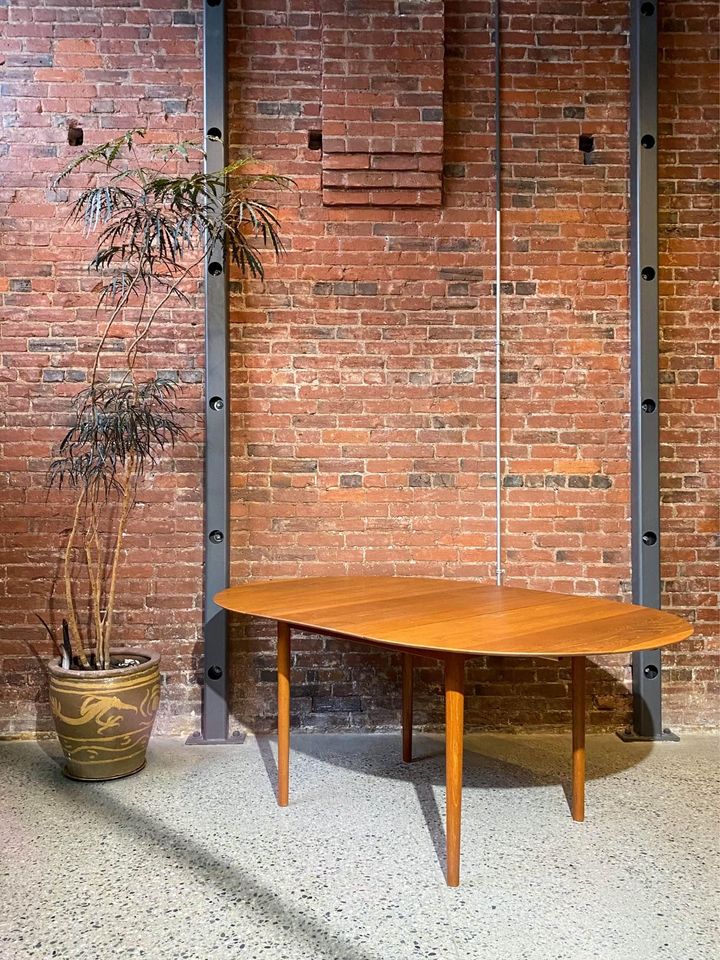 1960s Danish Solid Teak Dining Table by Peter Hvidt