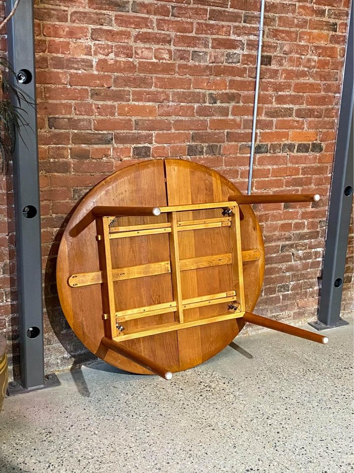 1960s Danish Solid Teak Dining Table by Peter Hvidt