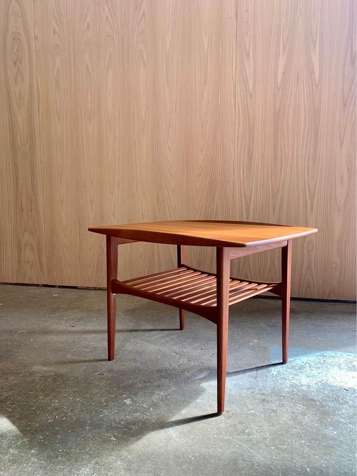 1960s Danish Solid teak Side End Table by Edvard Kindt-Larsen