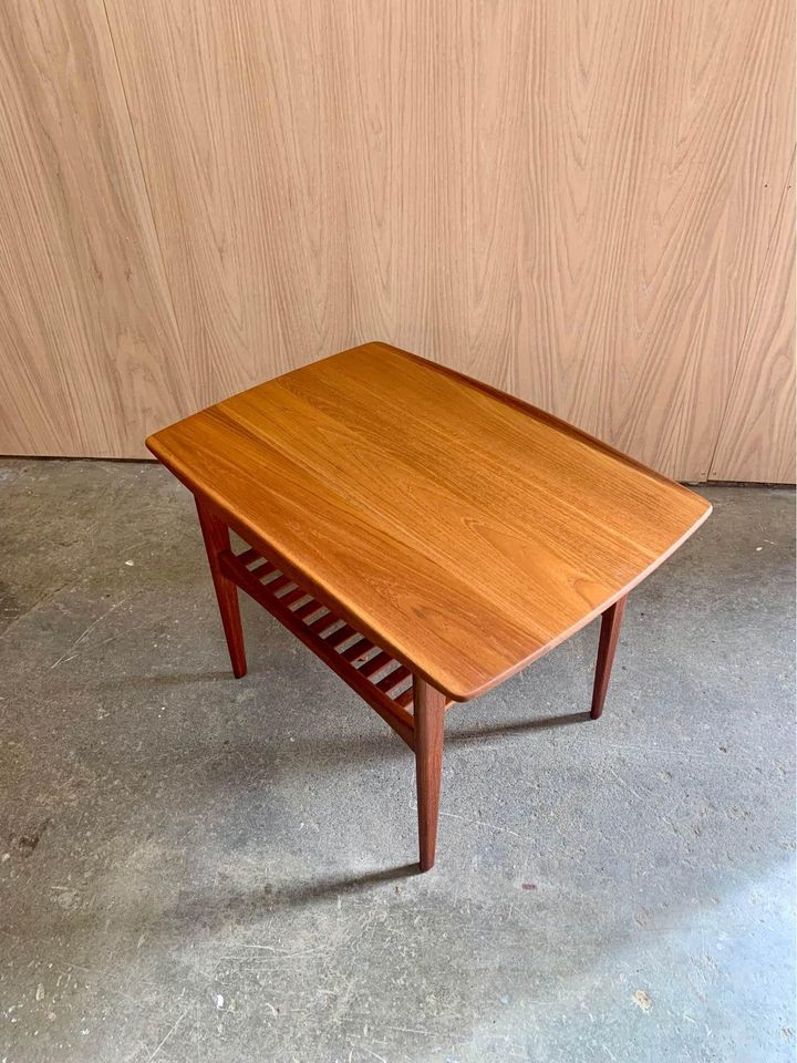 1960s Danish Solid teak Side End Table by Edvard Kindt-Larsen