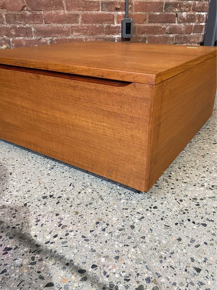 1960s Danish Teak Coffee Table Blanket Box