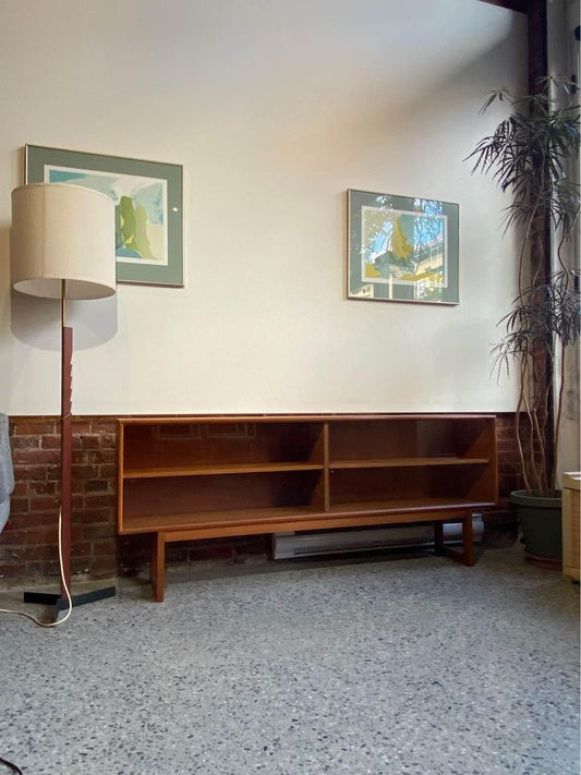 1960s Danish Teak Credenza Bookcase Cabinet