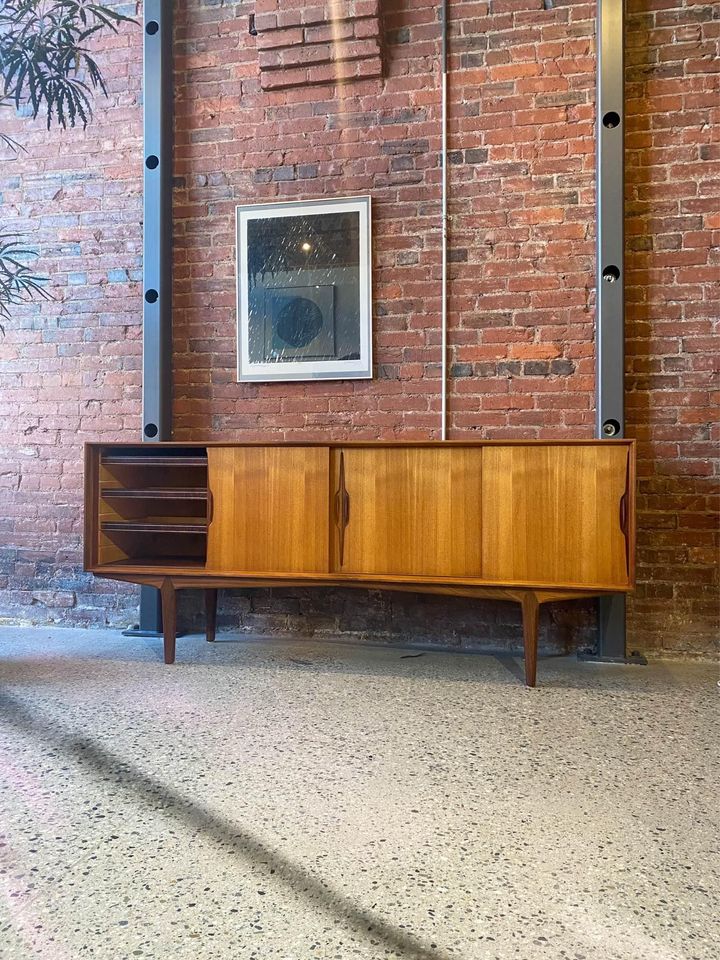 1960s Danish Teak Credenza Sideboard by Knud Nielsen