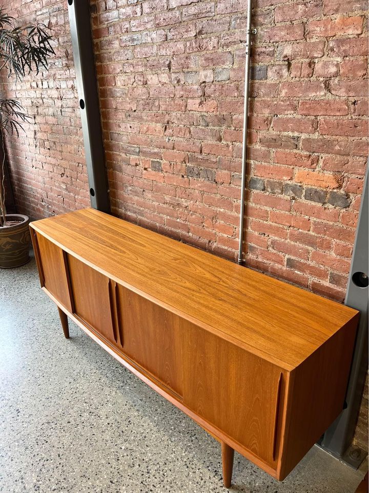 1960's Danish Teak Curved Front Credenza by Svend Madsen