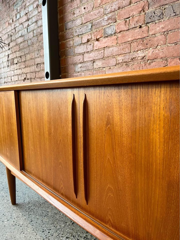 1960's Danish Teak Curved Front Credenza by Svend Madsen