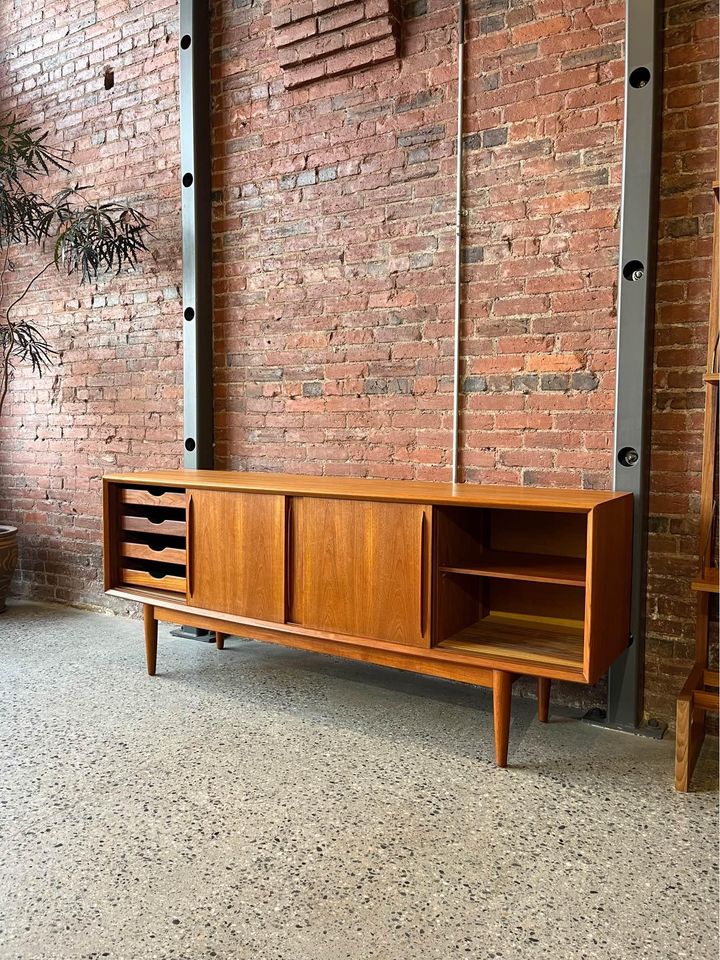 1960's Danish Teak Curved Front Credenza by Svend Madsen