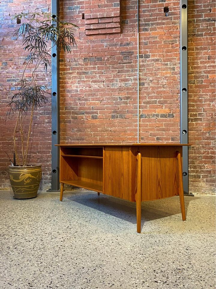 1960s Danish Teak Desk by Sigurd Hansen