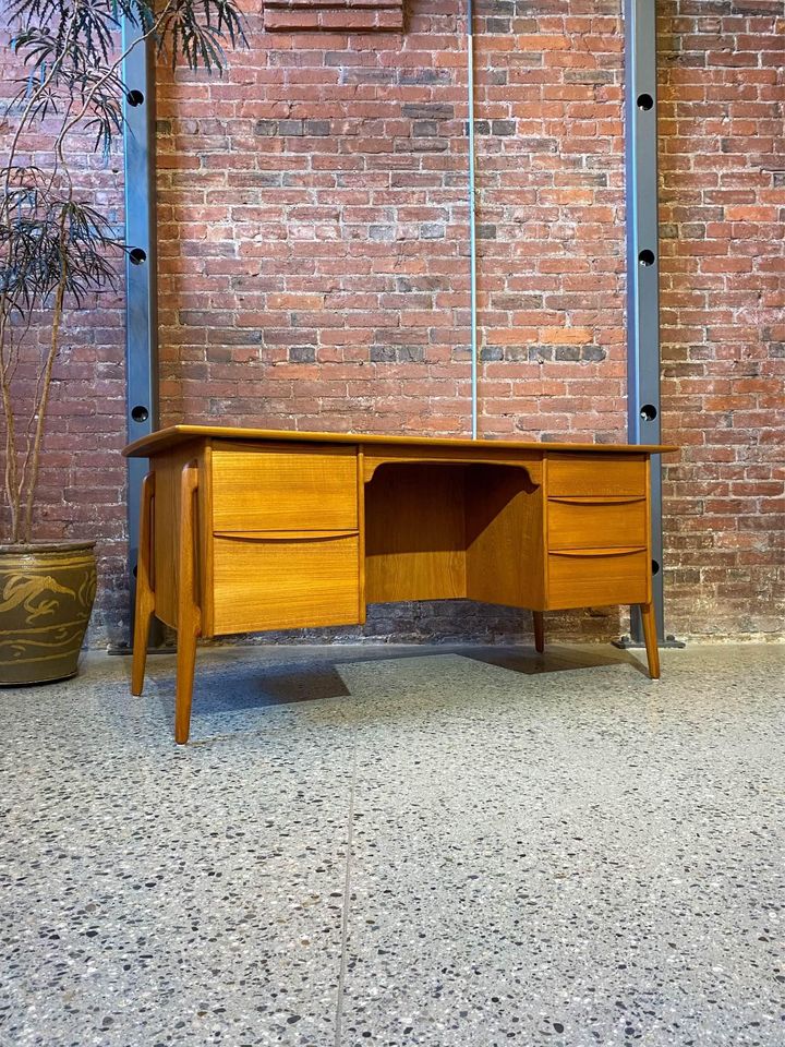 1960s Danish Teak Desk by Sigurd Hansen