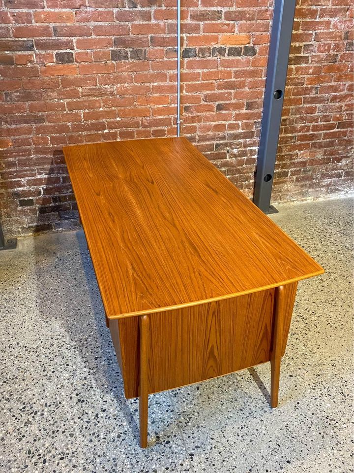 1960s Danish Teak Desk by Sigurd Hansen