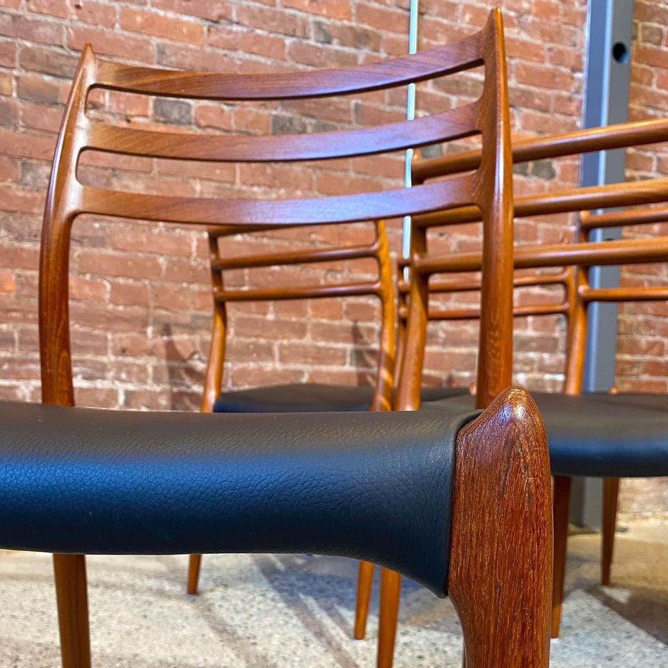 1960s Danish Teak Dining Chairs by Niels Møller