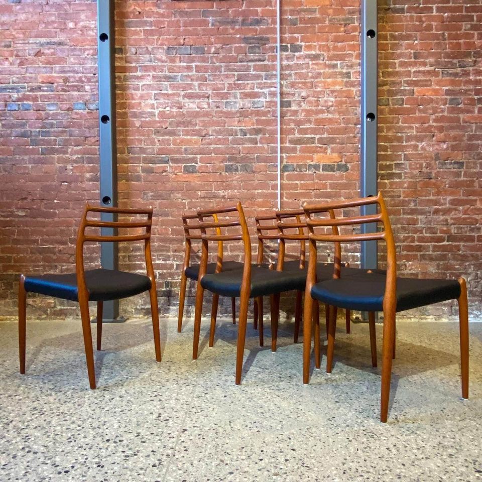 1960s Danish Teak Dining Chairs by Niels Møller