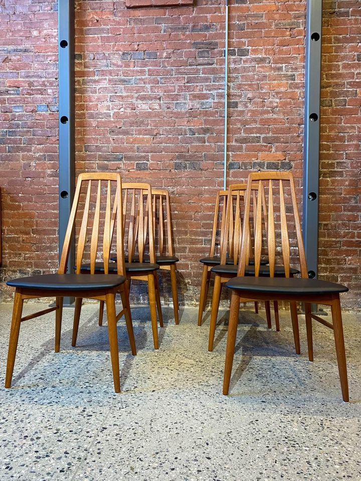 1960s Danish Teak Dining Chairs with New Leather