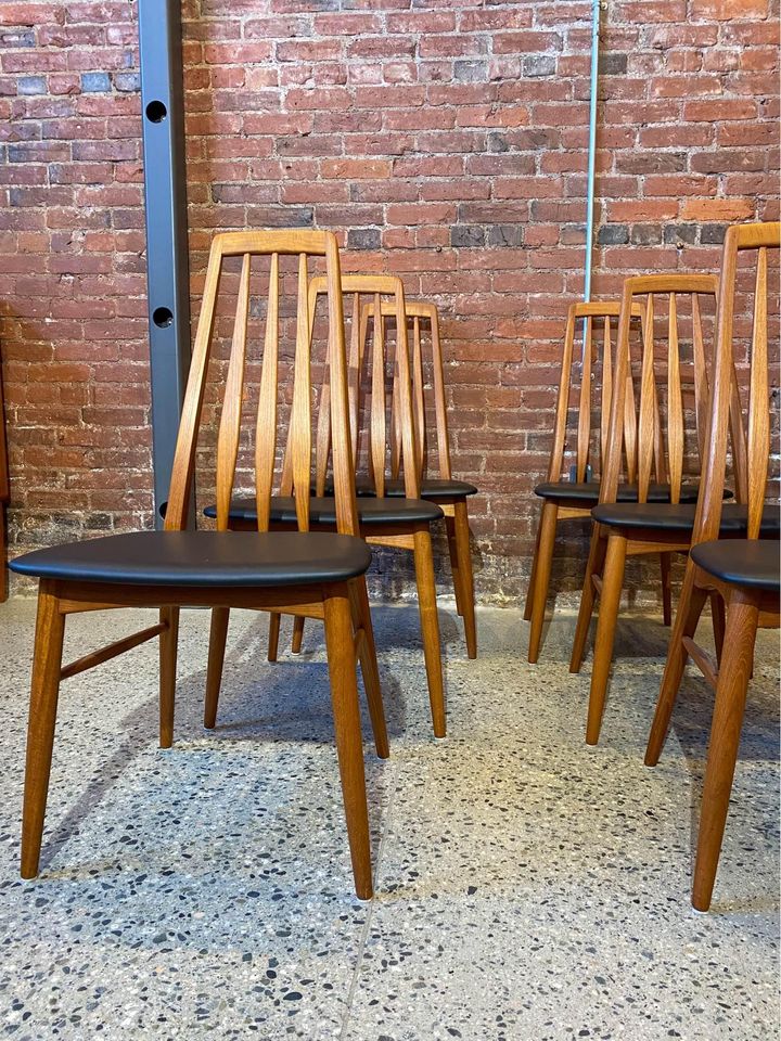 1960s Danish Teak Dining Chairs with New Leather