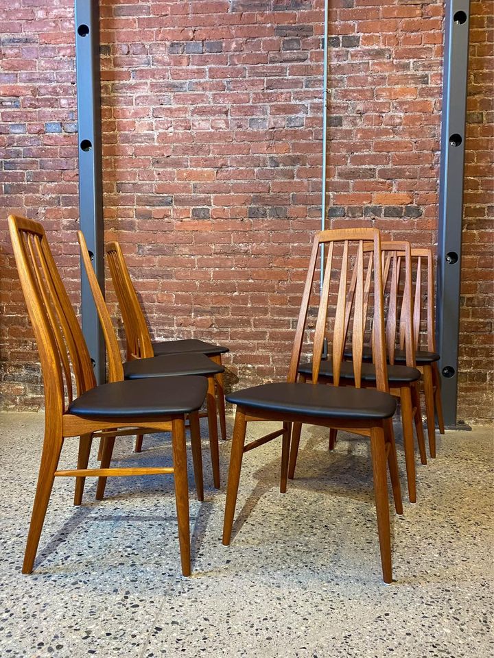 1960s Danish Teak Dining Chairs with New Leather