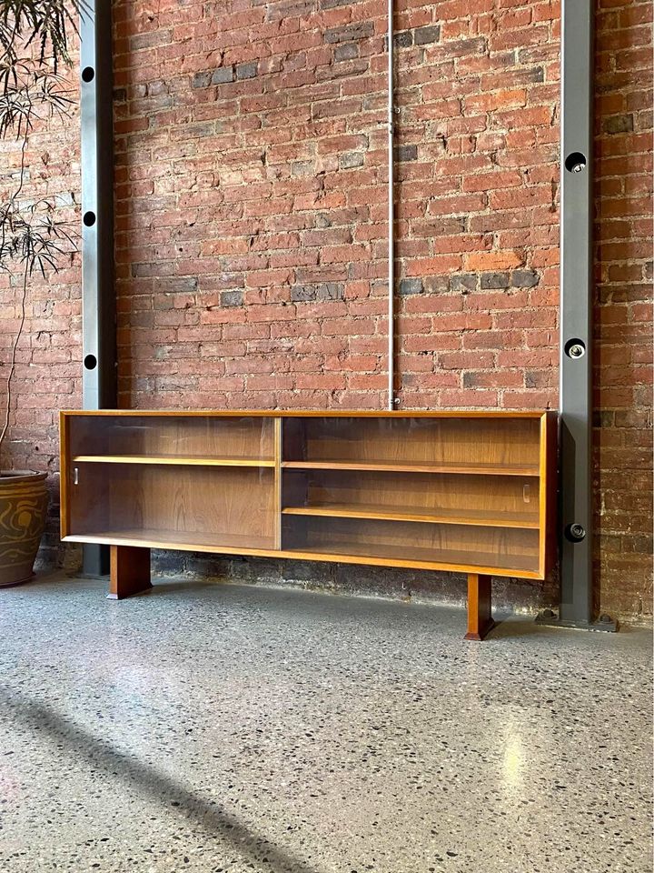 1960s Danish Teak Display Case TV Stand