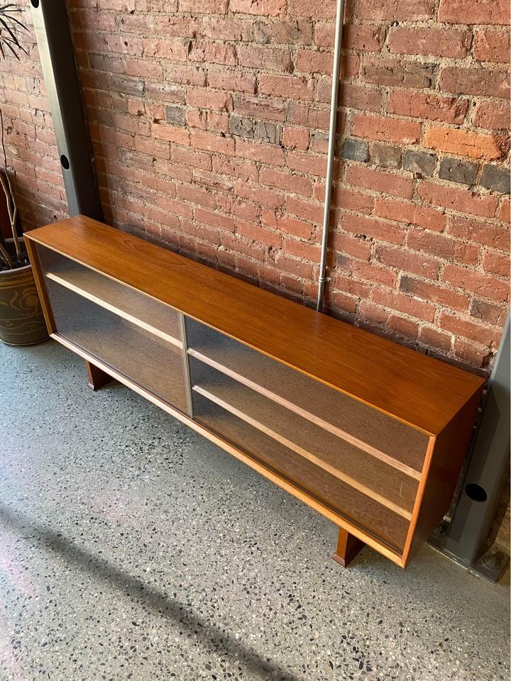 1960s Danish Teak Display Case TV Stand