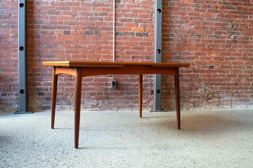 1960s Danish Teak Draw-Leaf Dining Table by Gudme Møbelfabrik