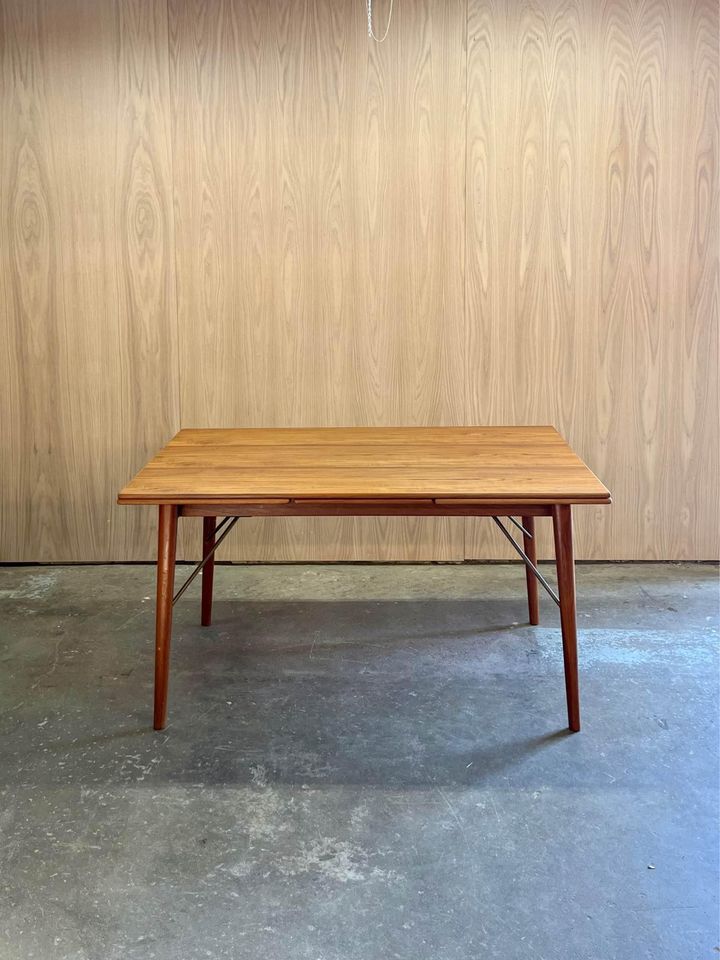 1960’s Danish Teak Draw Leaf Dining Table by Peter Hvidt