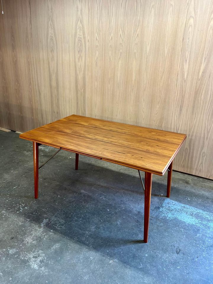 1960’s Danish Teak Draw Leaf Dining Table by Peter Hvidt