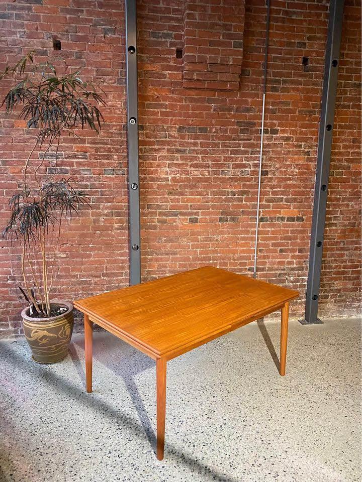 1960s Danish Teak Draw Leaf Dining Table