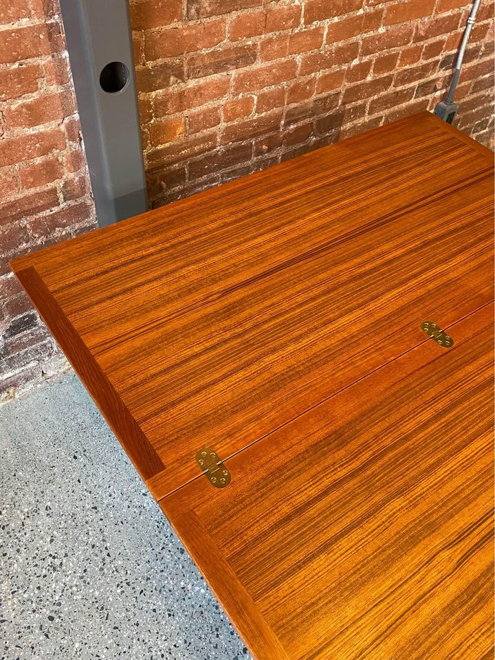 1960s Danish Teak Flip-Top Expanding Dining Table Desk