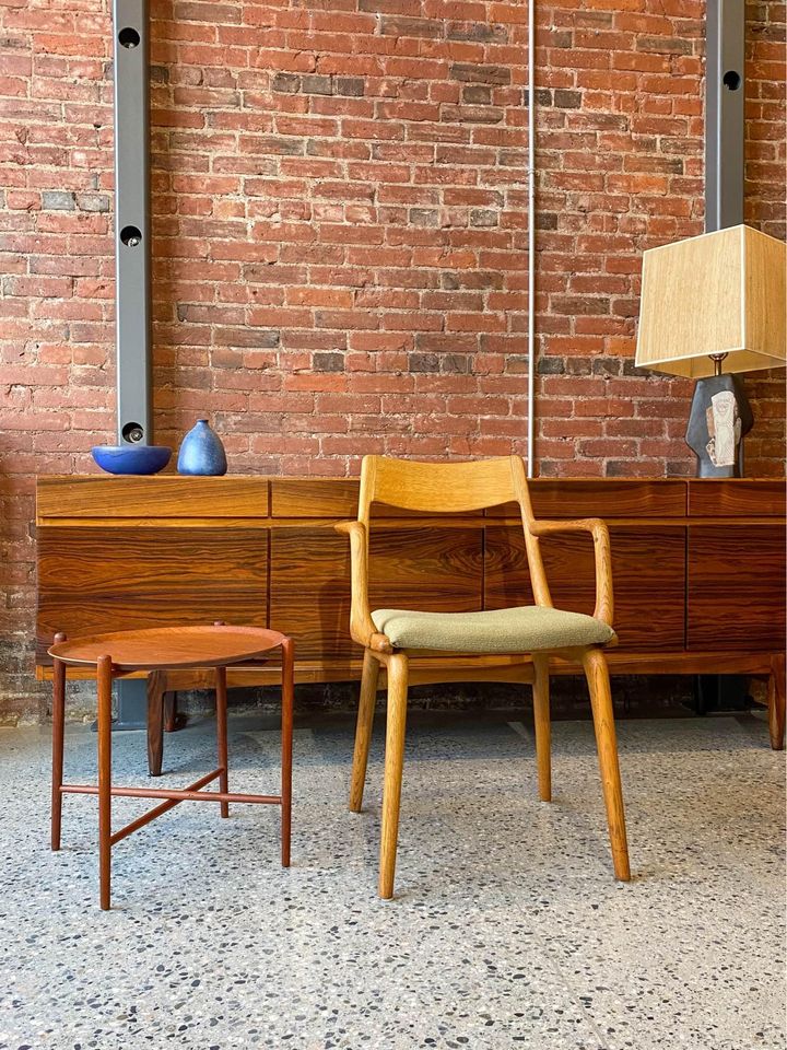 1960s Danish Teak Folding Tray Side End Table