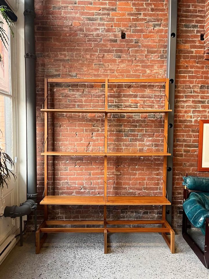 1960s Danish Teak Freestanding Modular Shelving System