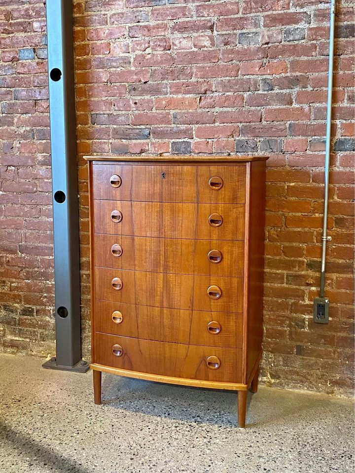 1960s Danish Teak Highboy Dresser