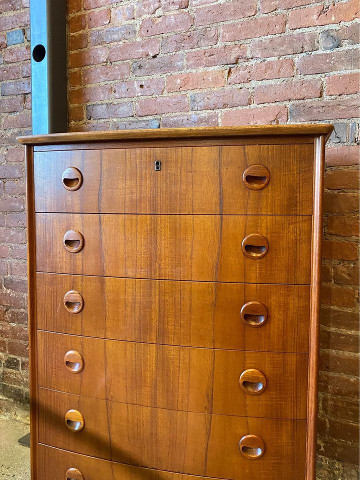 1960s Danish Teak Highboy Dresser