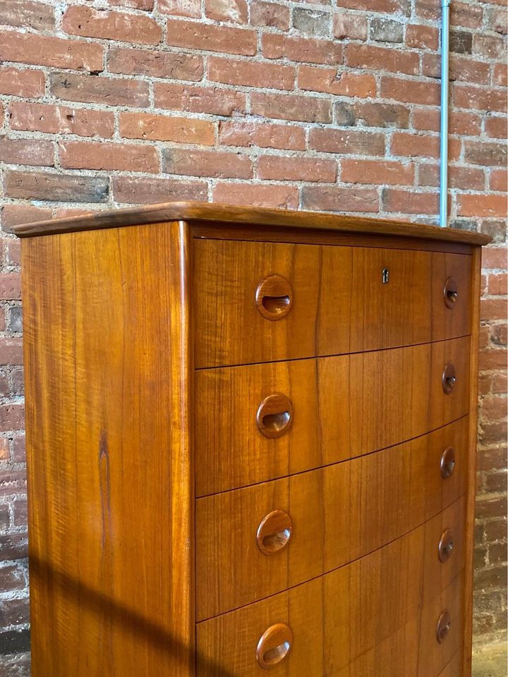 1960s Danish Teak Highboy Dresser