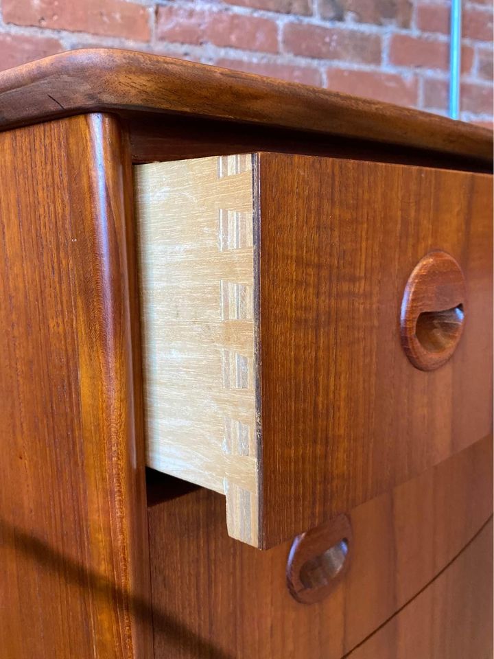 1960s Danish Teak Highboy Dresser