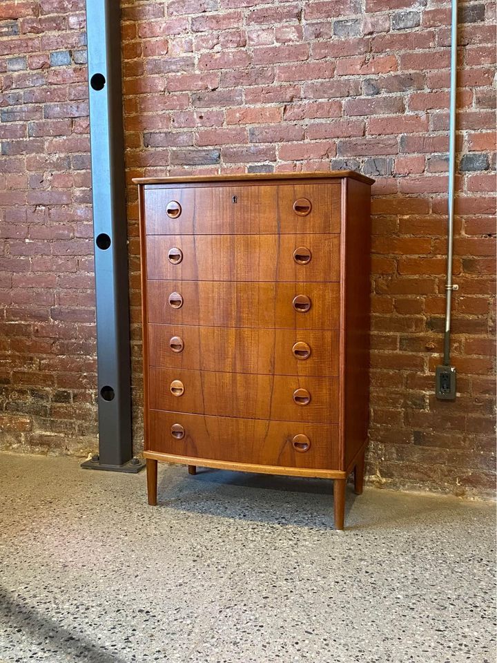 1960s Danish Teak Highboy Dresser