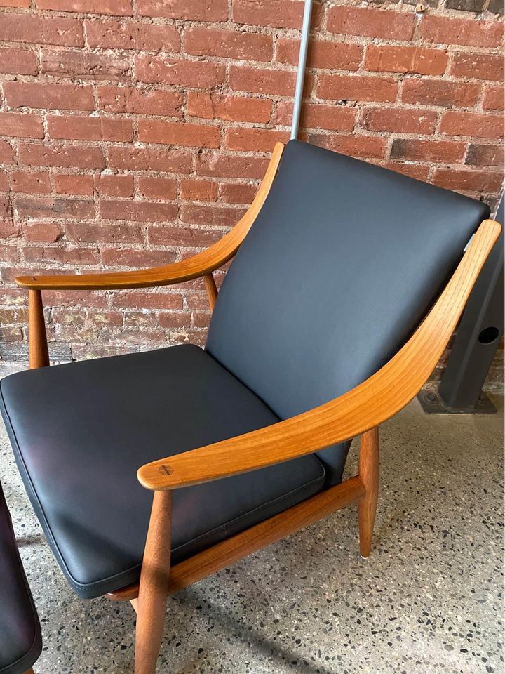 1960s Danish Teak Lounge Chair and Ottoman by Peter Hvidt