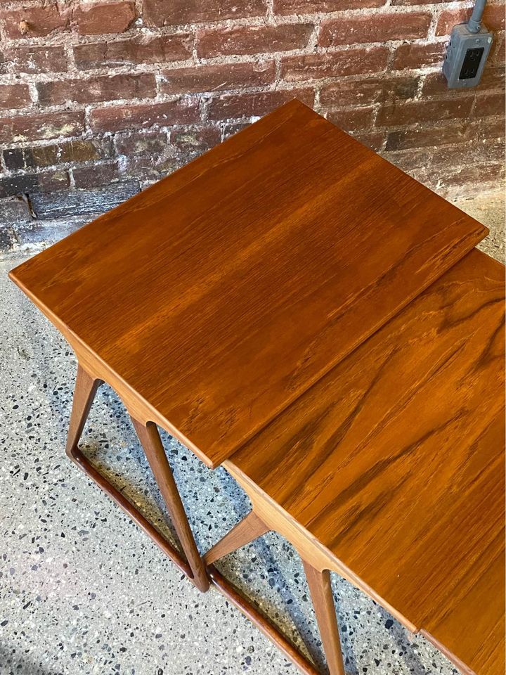 1960s Danish Teak Nesting Side End Tables