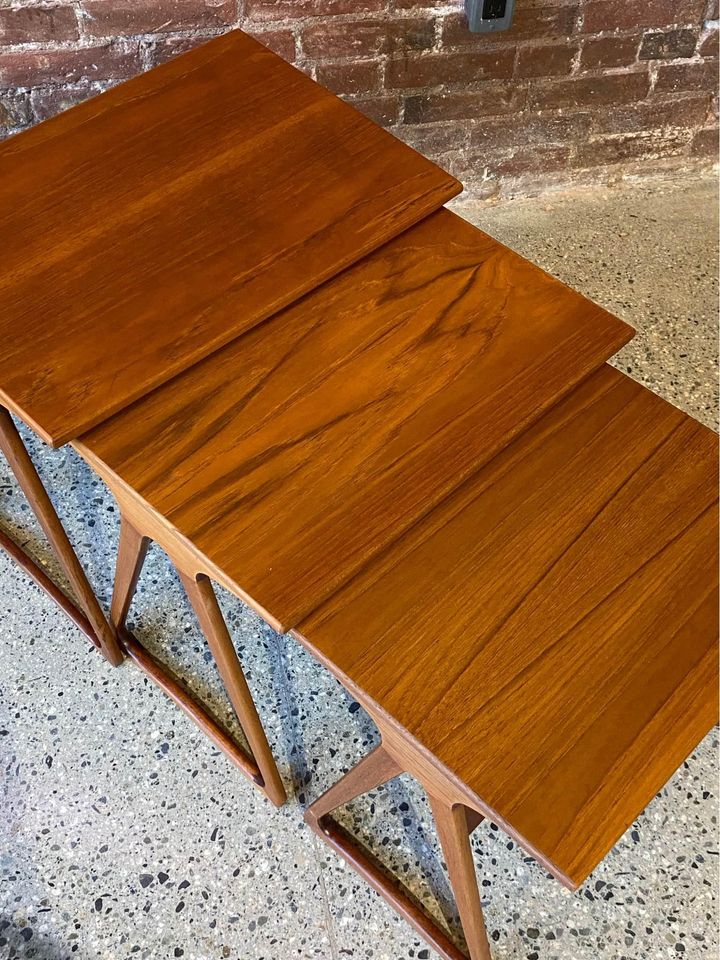 1960s Danish Teak Nesting Side End Tables