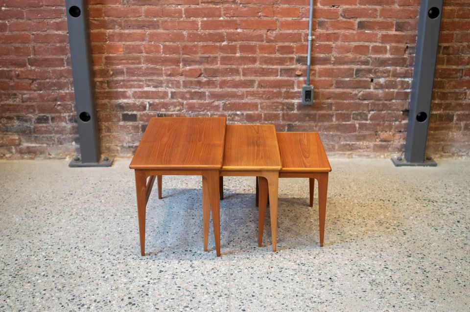 1960s Danish Teak Nesting Side End Tables