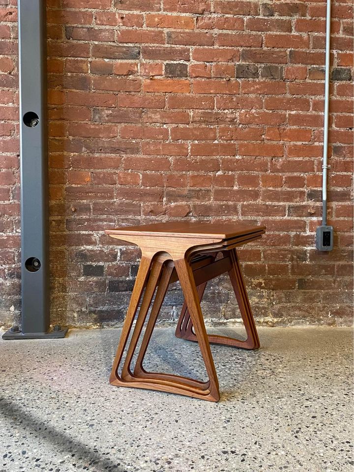 1960s Danish Teak Nesting Side End Tables