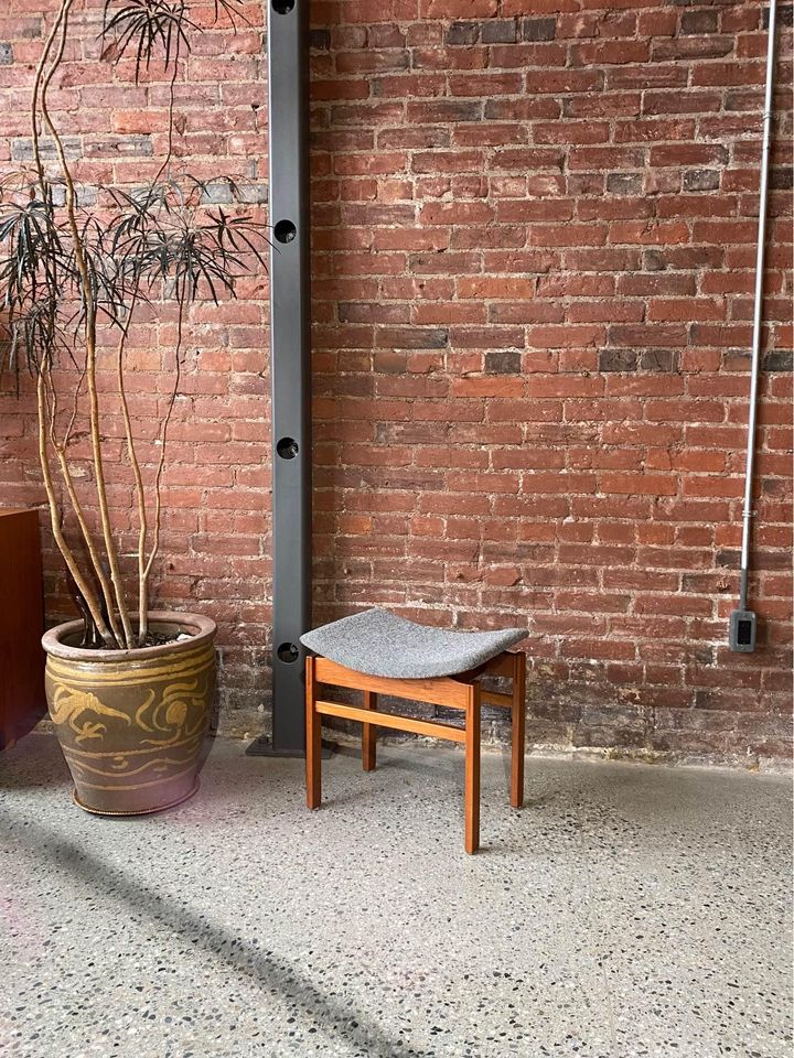 1960s Danish Teak Ottoman Stool by Inger Klingenberg