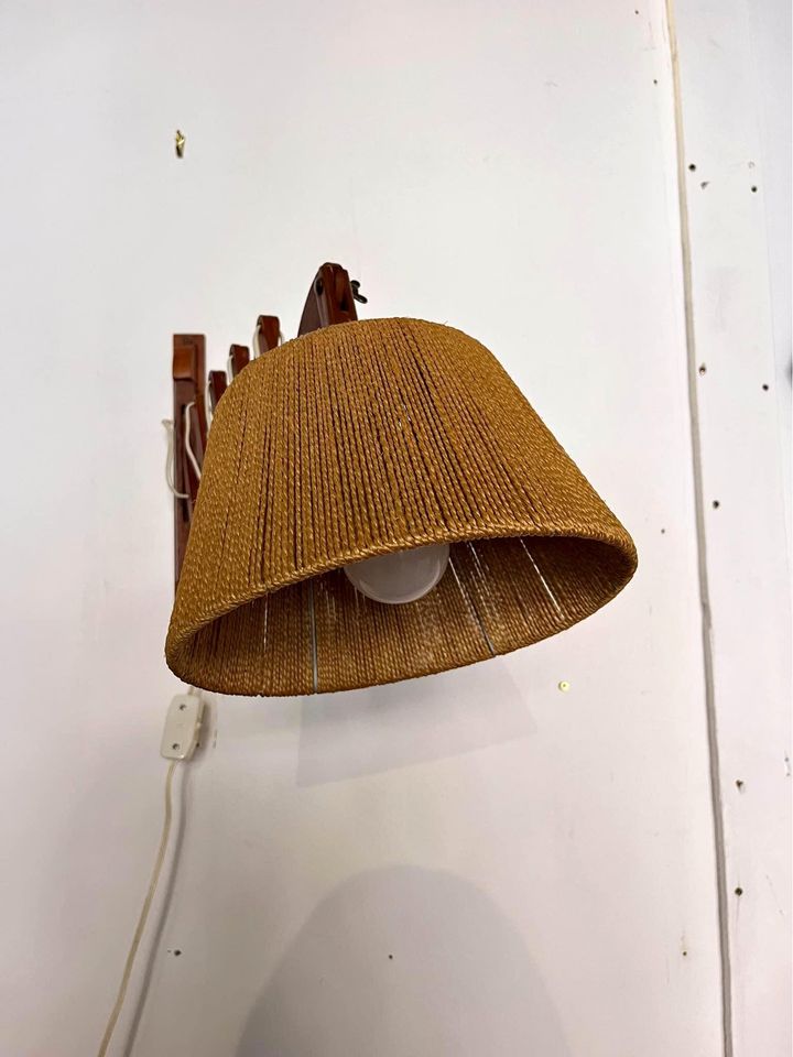 1960's Danish Teak Scissor Wall Lamp by Ib Fabiensen for Fog and Morup