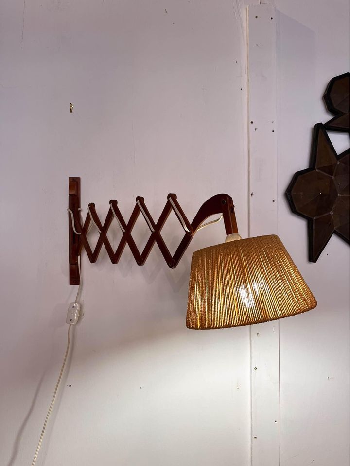 1960's Danish Teak Scissor Wall Lamp by Ib Fabiensen for Fog and Morup