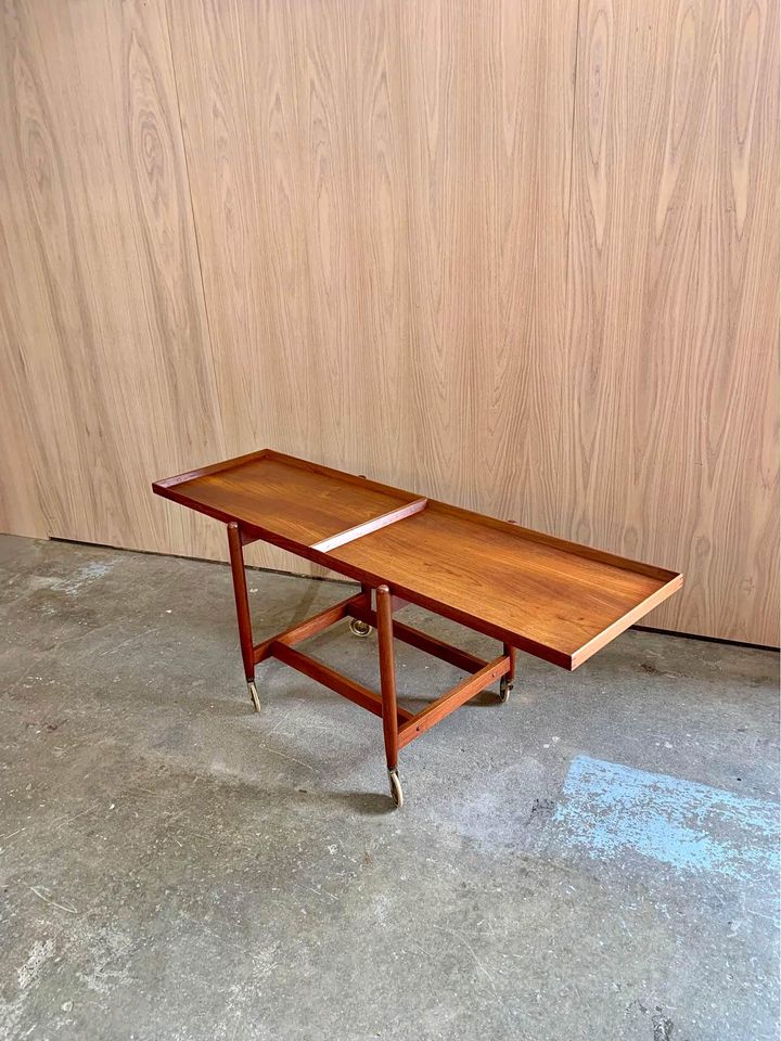 1960s Danish Teak Serving Cart by Poul Hundevad