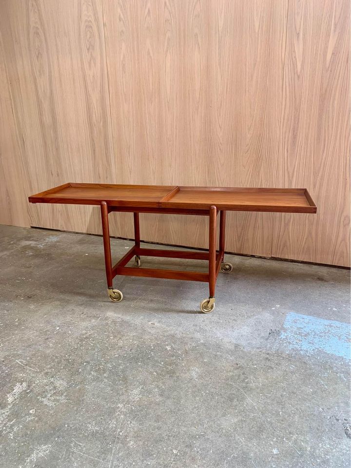 1960s Danish Teak Serving Cart by Poul Hundevad