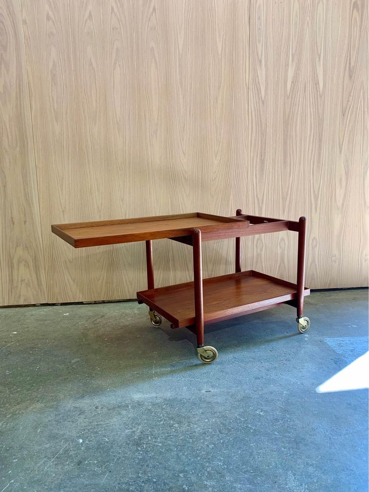 1960s Danish Teak Serving Cart by Poul Hundevad