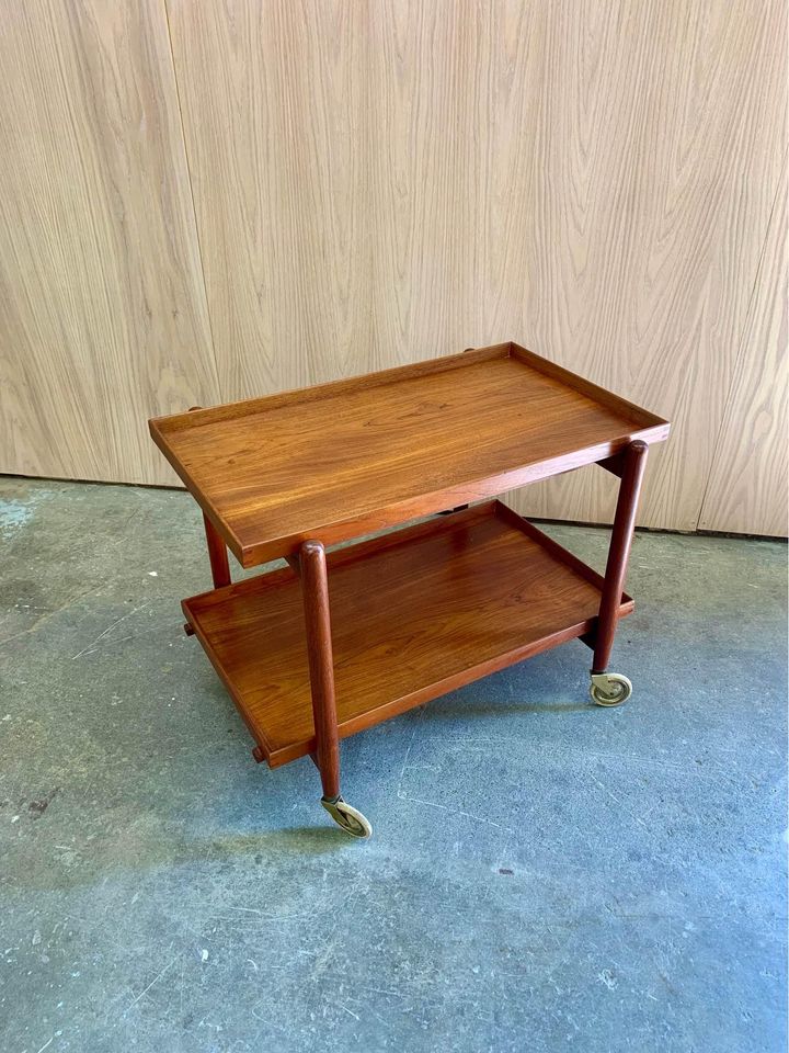 1960s Danish Teak Serving Cart by Poul Hundevad