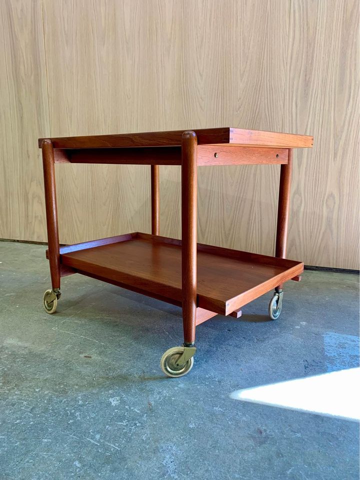 1960s Danish Teak Serving Cart by Poul Hundevad