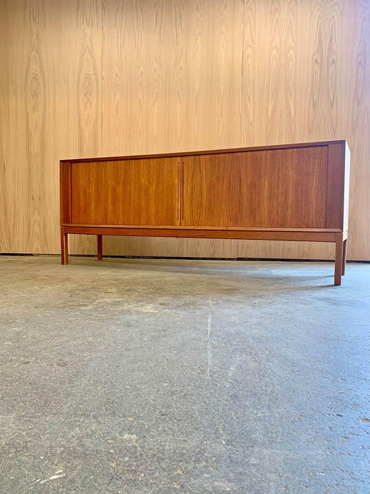 1960s Danish Teak Tambour Credenza