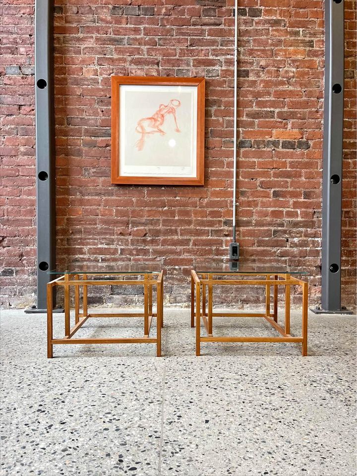 1960s Danish Teak and Glass End Tables by Henning Norgaard