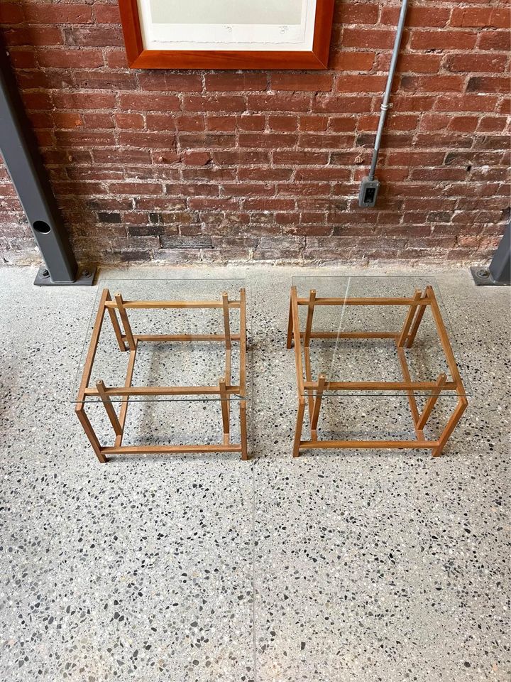 1960s Danish Teak and Glass End Tables by Henning Norgaard